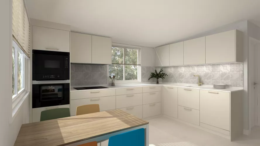 Una cocina luminosa donde la sencillez se convierte en protagonista