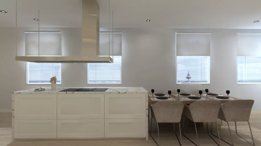 Cocina luminosa con isla central elegancia atemporal y diseño equilibrado