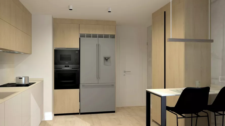 Cocina moderna con acabados en madera