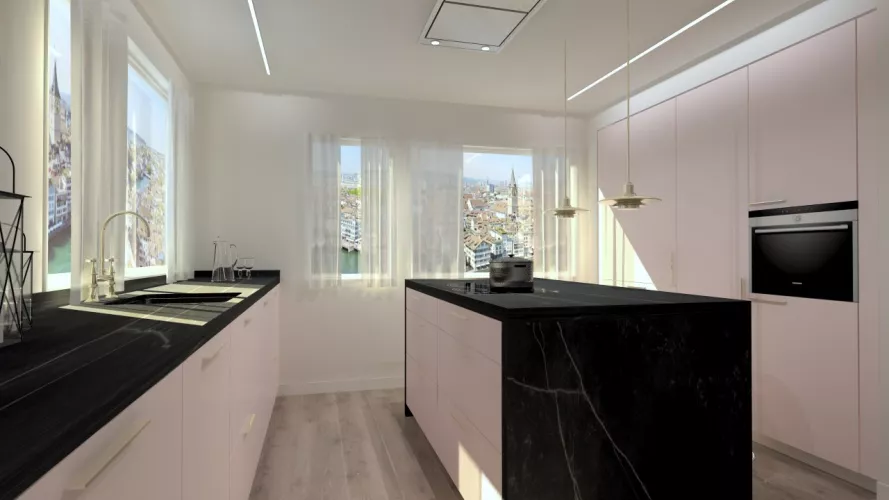 Cocina Santos | Modelo 009 Karmel Material Lacado | Encimera Dekton Kelya