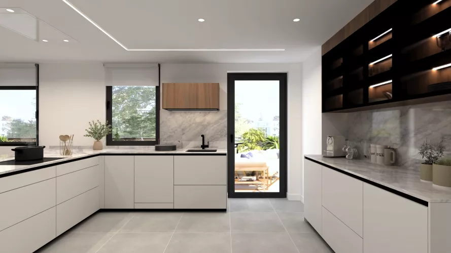 Diseño de cocinas modernas en tonos claros en Madrid