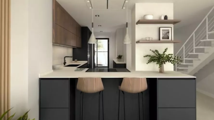 Cocina Santos Abierta al salón en L