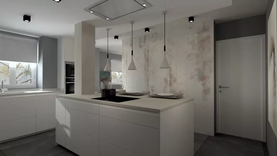 Cocina blanca Santos con isla