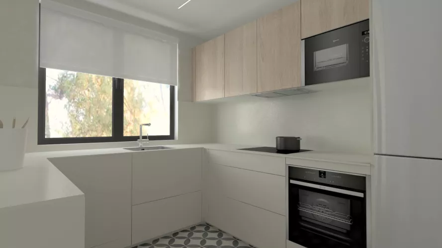 Cocina Santos Blanca en Forma de U