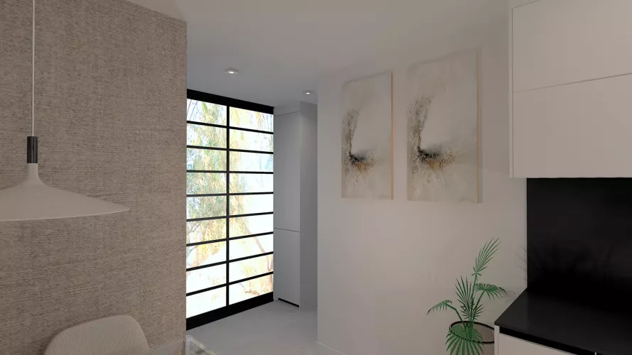 Cocina blanco con negro