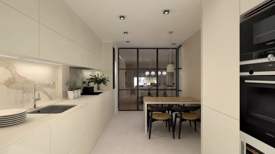 Cocina moderna en tonos claros