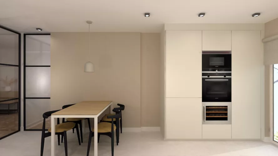 Cocina moderna en tonos claros