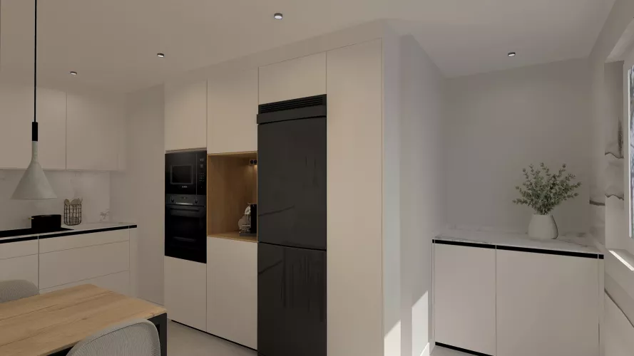 Cocina Santos Blanca semiabierta 