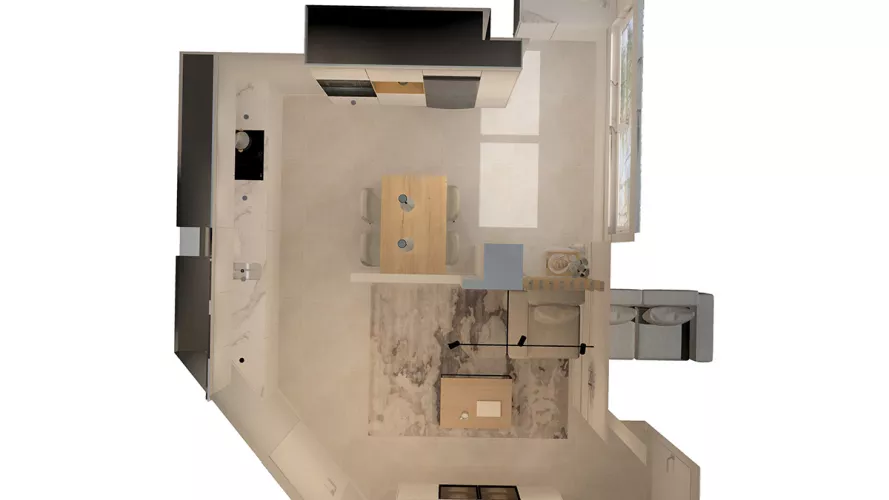 Cocina Santos Blanca semiabierta 