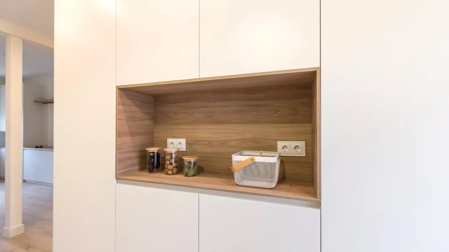 Cocina columnas con desayunador