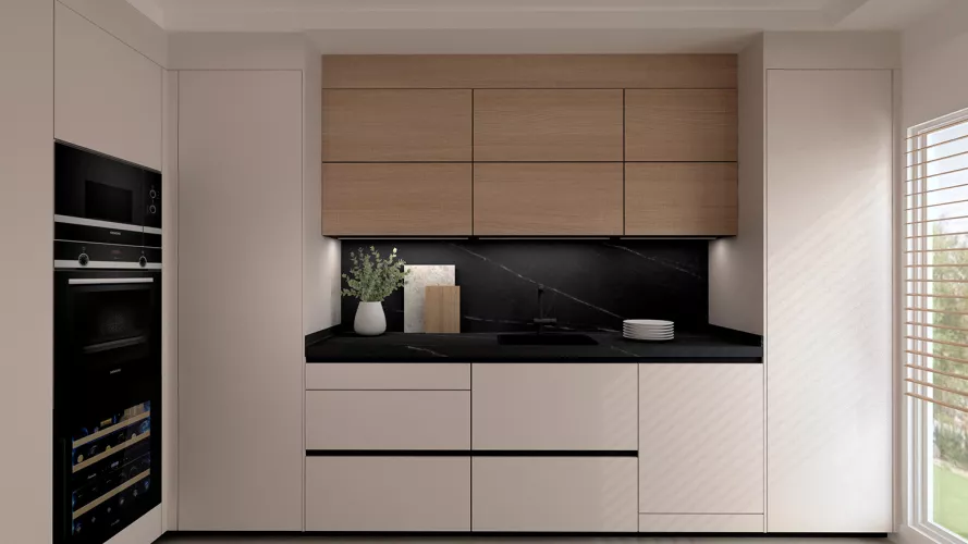 Cocina Santos con isla y mesado