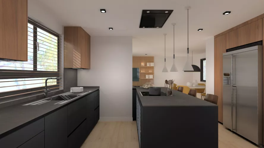 Cocina dos frente e isla