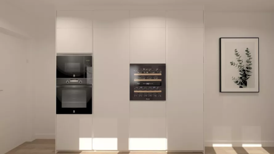 Cocina Santos blanca con encimera de Inalco