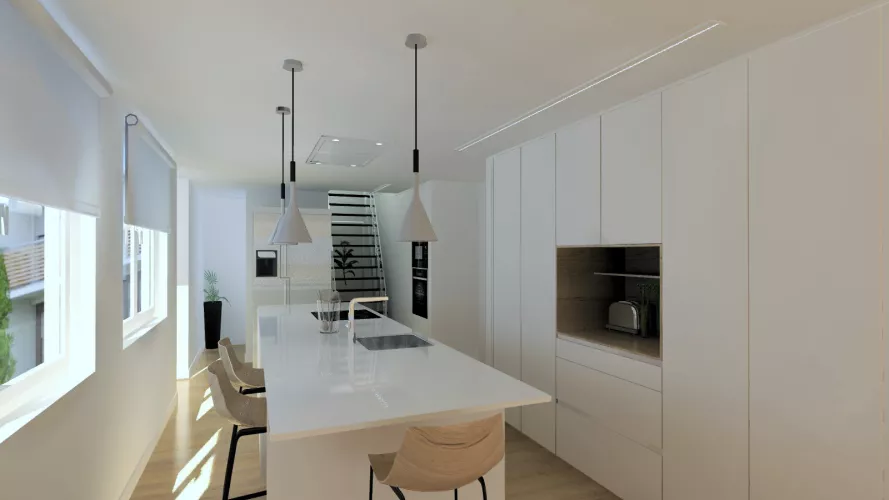 Cocina Santos Blanca con Isla