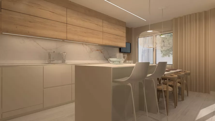 Cocina Santos Blanca con Isla