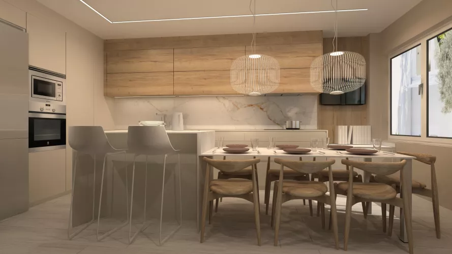 Cocina Santos Blanca con Isla