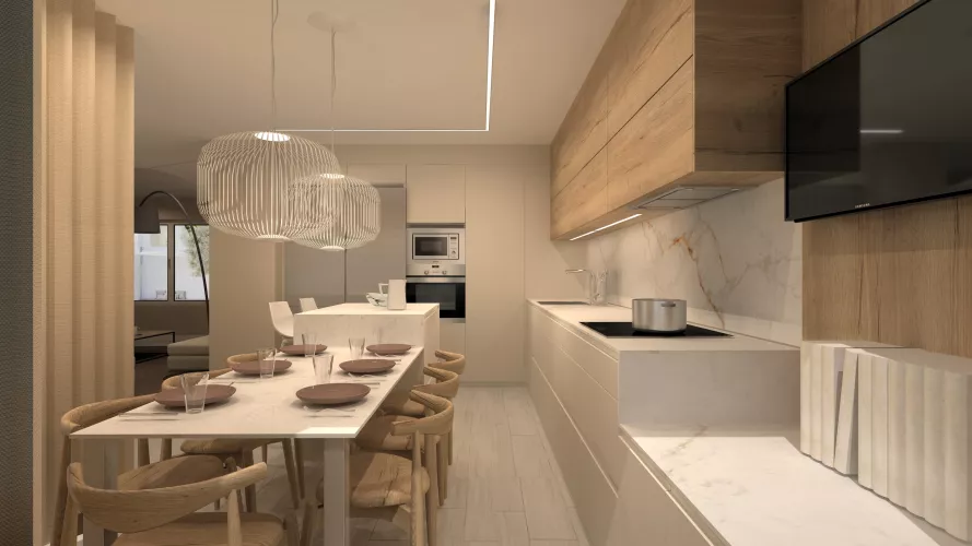 Cocina Santos Blanca con Isla