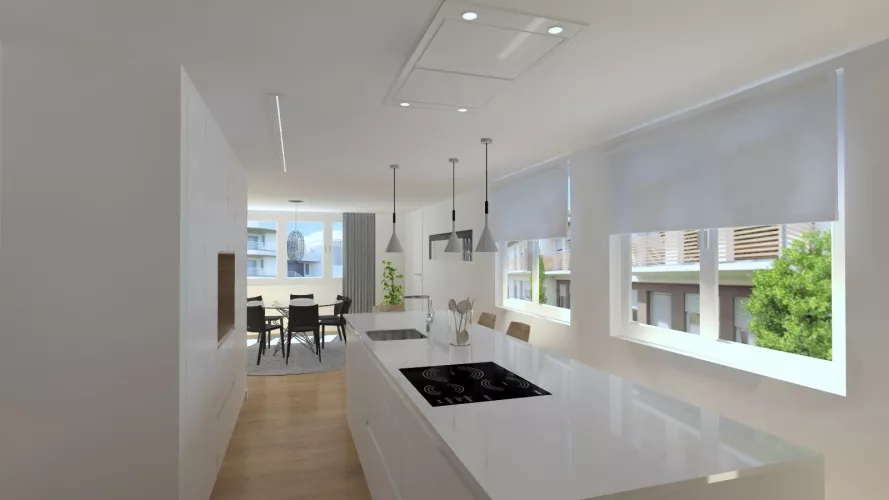 Cocina Santos Blanca con Isla