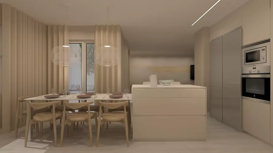 Cocina Santos Blanca con Isla