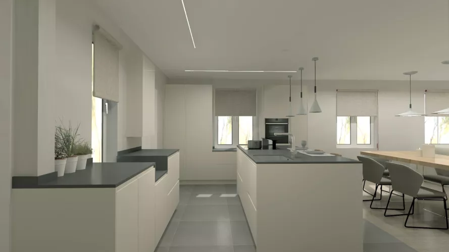 Cocina Santos Blanca con Isla