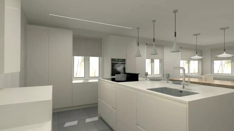 Cocina Santos Blanca con Isla