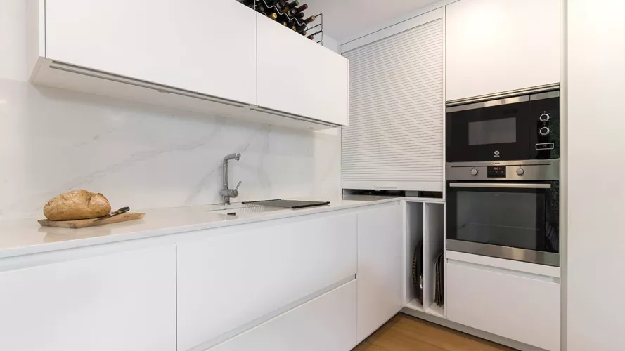 Cocina Santos blanca zona de aguas