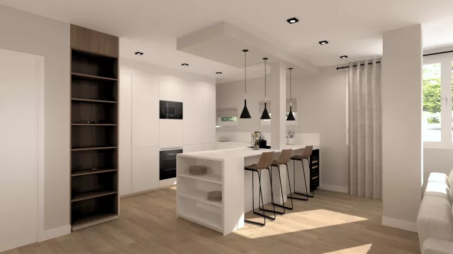 Cocina Santos con península