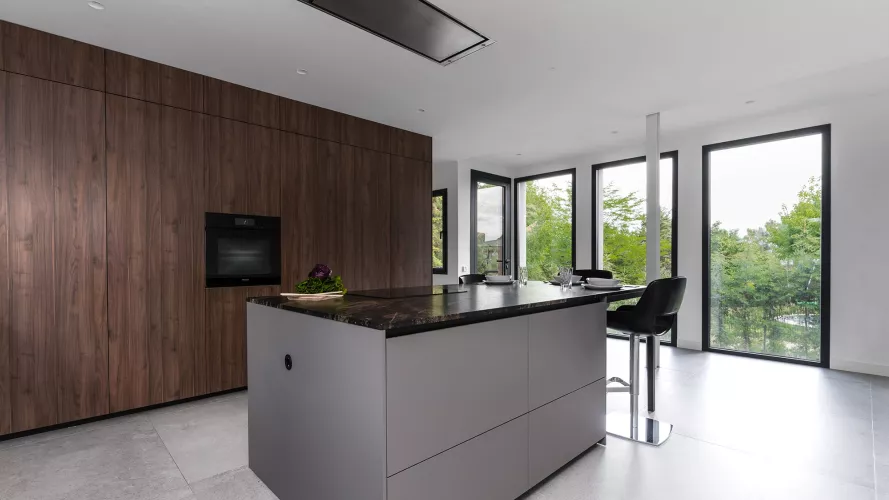 Cocina Santos en gris y Nogal