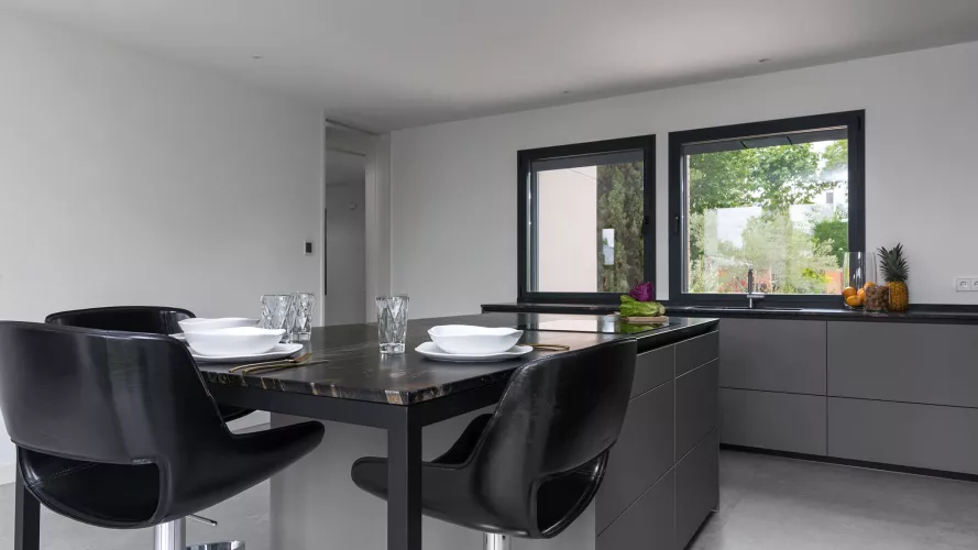 Cocina Santos en Gris y Nogal