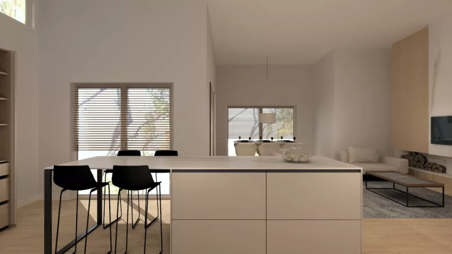 Cocina Santos gris con isla