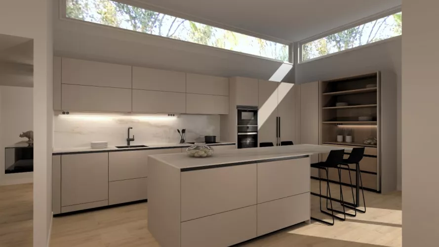 Cocina Santos gris con isla