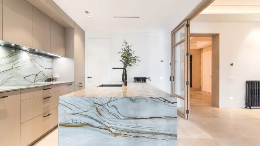 Cocina Santos gris con isla