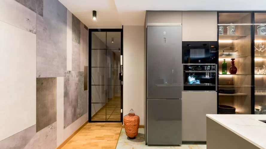 Cocina Santos gris con electrodomésticos Neff