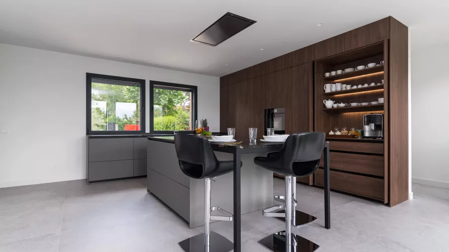 Cocina Santos Moderna en Madera y Gris