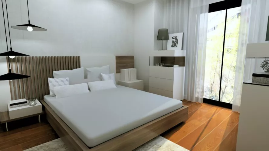 dormitorio ambientado en madera