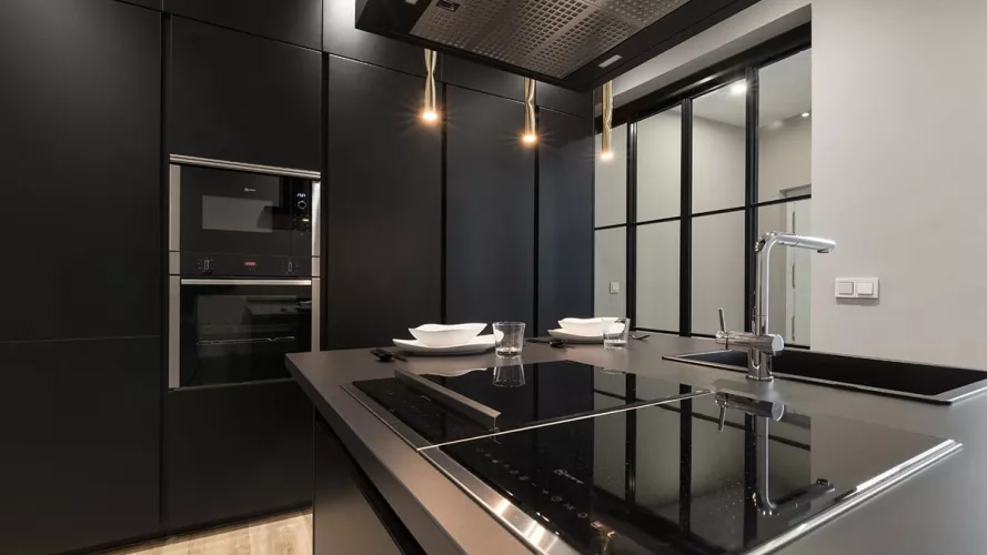 Zona de fuegos Cocina Santos Negra