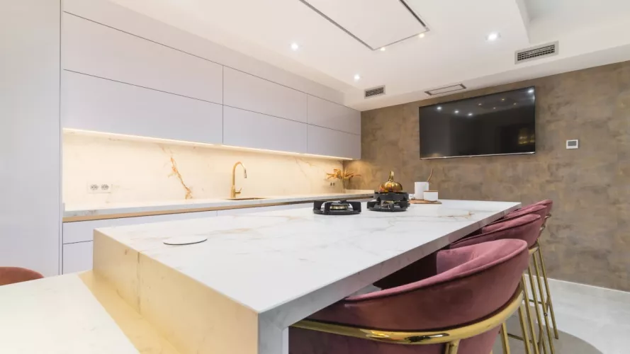 Encimera Neolith isla cocina Santos
