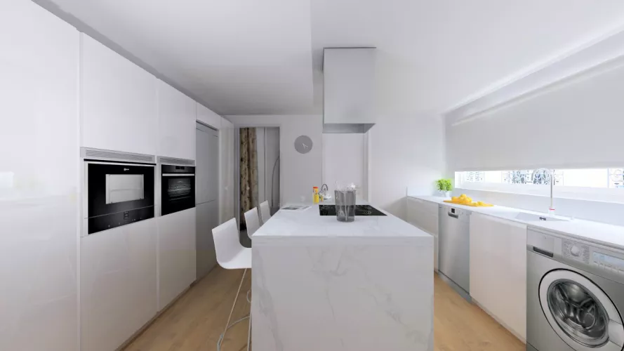Madrid | Cocina Santos | Modelo Line L | Encimera Neolith 