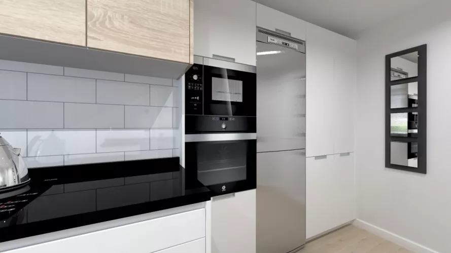 Cocina Santos Modelo LINE en Aravaca con Encimera de Granito Negro