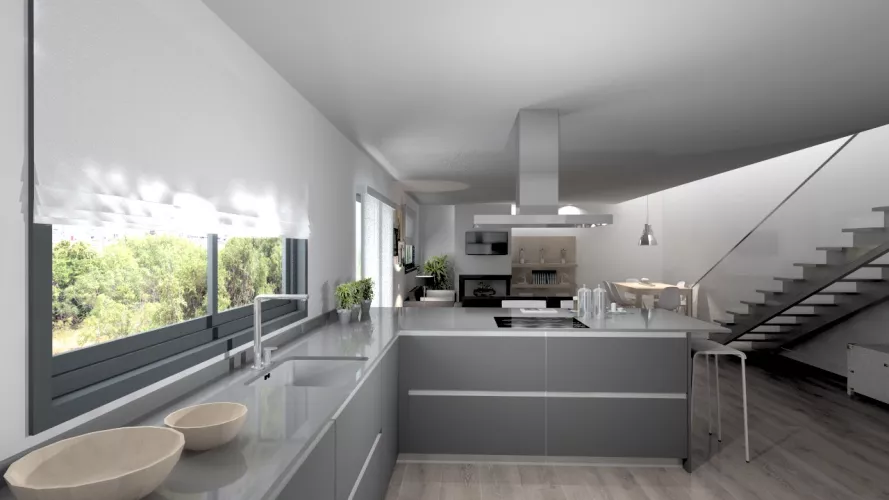 Madrid | Cocina Santos | Modelo Line | Encimera Silestone