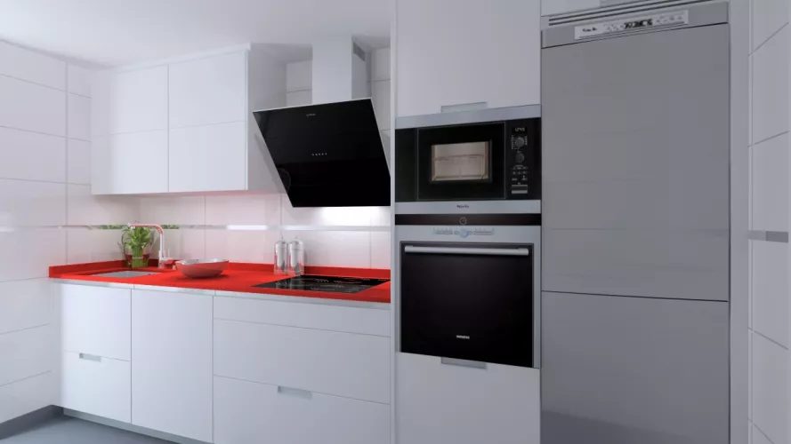 Madrid | Cocina Santos | Modelo Minos E | Encimera Compac