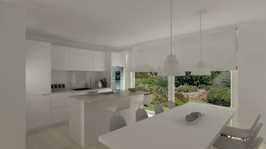 Madrid | Cocina Santos | Modelo Line L Laminado | Seda Mate