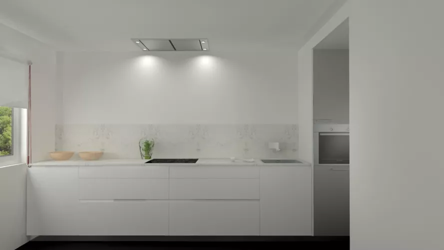 Madrid | Cocina Santos | Modelo Line E Estratificado Blanco 