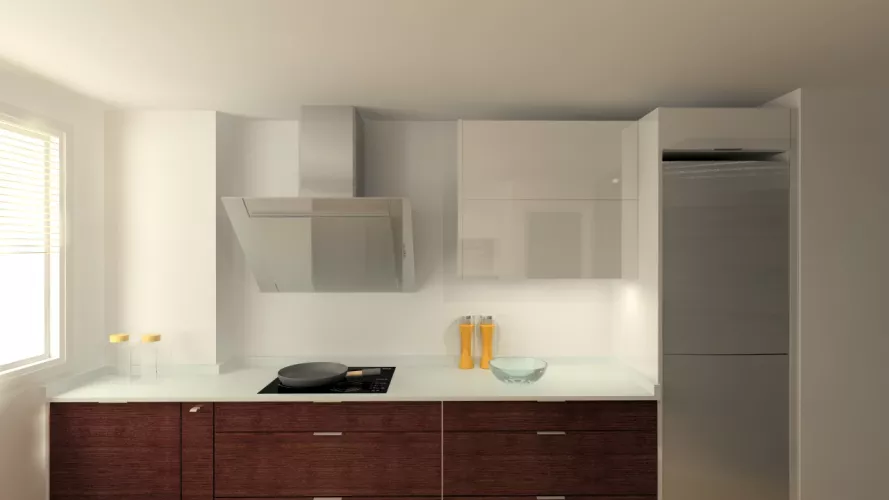 Madrid | Cocina Santos | Modelo Plano | Encimera Yukon