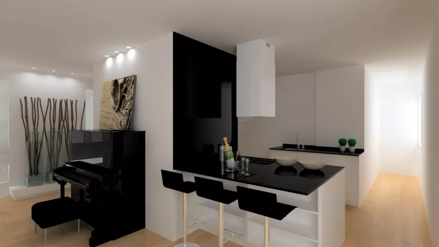 Madrid | Cocina Santos | Modelo Line L | Encimera Granito