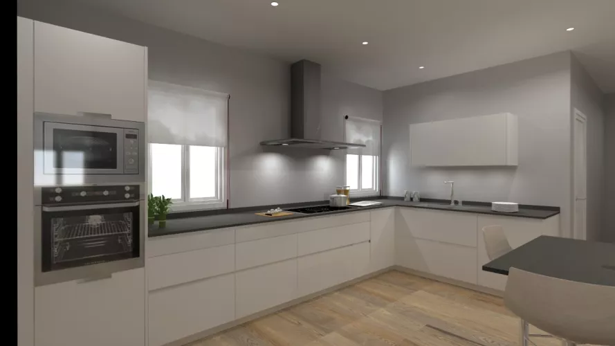 Alpedrete | Cocina Santos | Modelo Minos Blanco Seff | Encimera Silestone