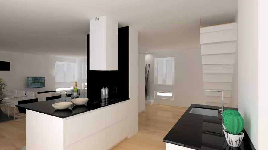 Madrid | Cocina Santos | Modelo Line L | Encimera Granito