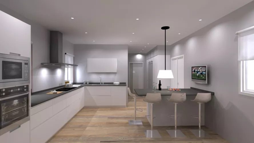 Alpedrete | Cocina Santos | Modelo Minos Blanco Seff | Encimera Silestone