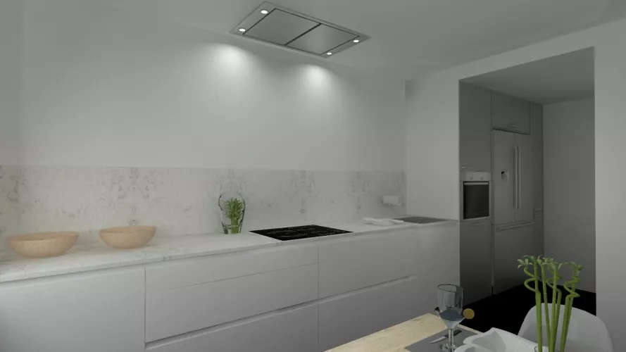 Madrid | Cocina Santos | Modelo Line E Estratificado Blanco 