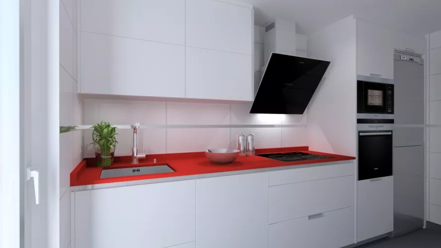 Madrid | Cocina Santos | Modelo Minos E | Encimera Compac